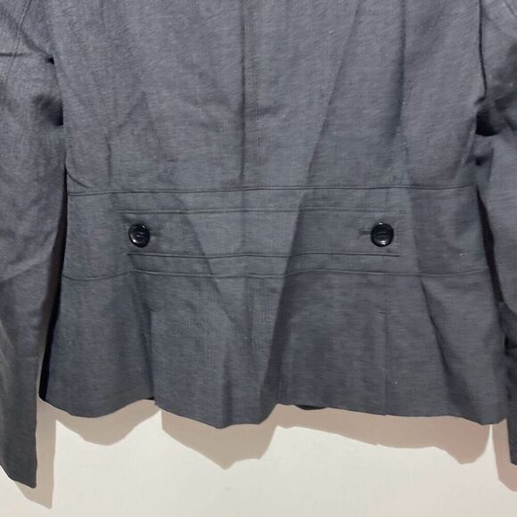 Ann Taylor Women's Gray Wool Blend Notch Lapel Two Button Blazer Size 8P - Picture 8 of 10